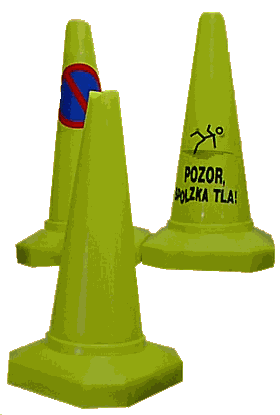 Plastični rumeni stožec 60cm (13100 bytes)
